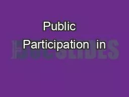 PPT-Public Participation in