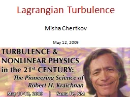 Lagrangian Turbulence Misha Chertkov