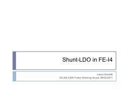 Shunt-LDO in FE- I4 Laura Gonella