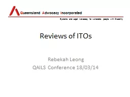 PPT-Reviews of ITOs Rebekah Leong