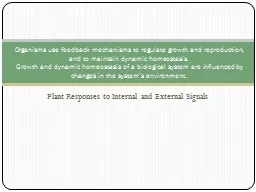 Plant Responses to Internal and External Signals