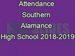 Attendance Southern Alamance High School 2018-2019