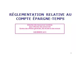 PPT-1 R É GLEMENTATION RELATIVE AU COMPTE