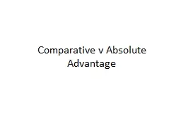 Comparative v Absolute Advantage