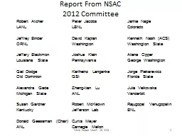 Report From NSAC 2012 Committee