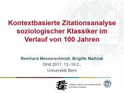 PPT-Kontextbasierte Zitationsanalyse soziologischer Klassiker im Verlauf von 100 Jahren