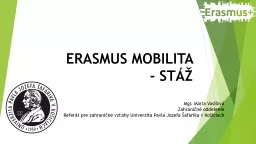 ERASMUS MOBILITA  -  S TÁŽ