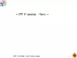 1 « STEP IV  operations