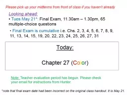 PPT-Today : Chapter 27 ( C o