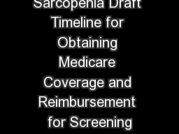 Geriatric Sarcopenia Draft Timeline for Obtaining Medicare Coverage and Reimbursement