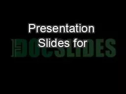 Presentation Slides for