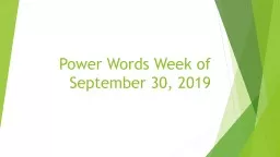 PPT-Power Words Week of September 30, 2019