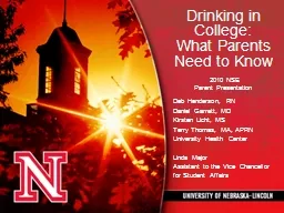 PPT-Drinking in College: What Parents Need to Know