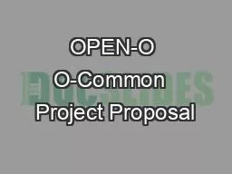 OPEN-O O-Common  Project Proposal