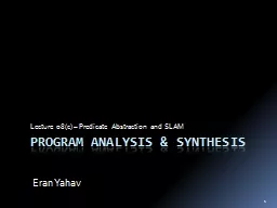 1 Program analysis & Synthesis