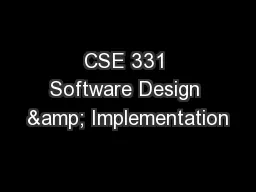 CSE 331 Software Design & Implementation