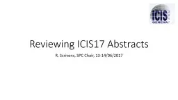 Reviewing ICIS17 Abstracts