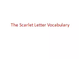 PPT-The Scarlet Letter Vocabulary