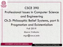 CSCE 390 Professional Issues in Computer Science and Engineering
