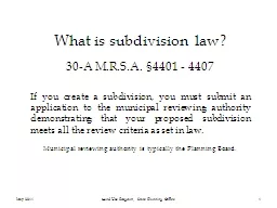 What is subdivision law?
