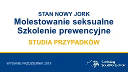 STAN NOWY JORK Molestowanie seksualne