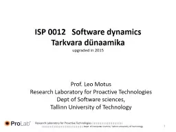 ISP 0012   Software dynamics