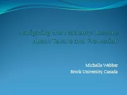 Navigating the Academy: Lessons About Tenure and Promotion