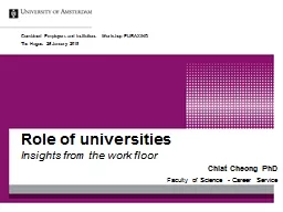 Role of  universities Insights from the work floor