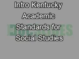 Intro Kentucky Academic Standards for Social Studies