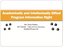 Mrs. Dana Walters AIG Teacher –