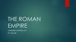 THE ROMAN EMPIRE  GARDNER CHAPTER 10-3