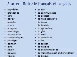 Starter -  Reliez  le  français