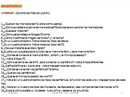 DIAGÓNSTICO INTERNET - COMPONENTES DE UNA PC -