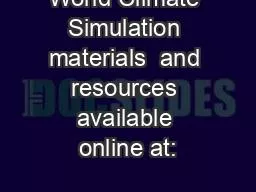 PPT-World Climate Simulation materials and resources available online at: