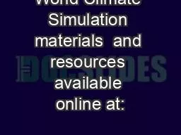 World Climate Simulation materials  and resources available online at: