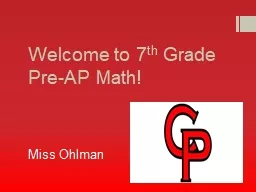 Welcome to 7 th  Grade Pre-AP Math!