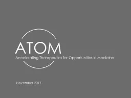 ATOM Accelerating Therapeutics for Opportunities in Medicine