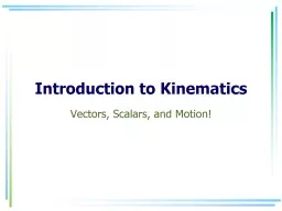 Introduction to Kinematics