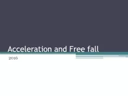 Acceleration and Free fall