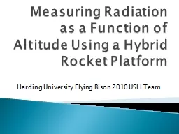 Measuring Radiation as a Function of Altitude Using a Hybrid Rocket Platform