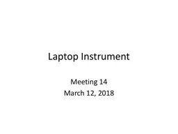 Laptop Instrument Meeting 14