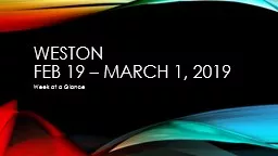 PPT-Weston Feb 19 – March 1, 2019