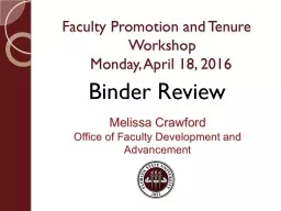 Faculty Promotion  and Tenure