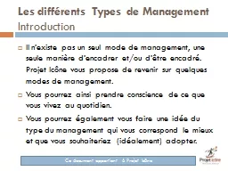 Les différents Types de Management
