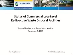 Status of Commercial Low-Level Radioactive Waste Disposal Facilities