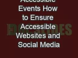 Accessible Events How to Ensure Accessible Websites and Social Media