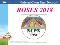 ROSES 2018 National Clean Plant Network