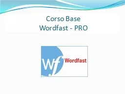 Corso Base Wordfast - PRO