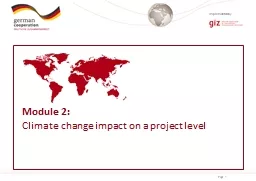 Module 2: Climate change impact on a project level