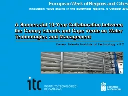 A Successful 10-Year Collaboration between the Canary Islands and Cape Verde on Water